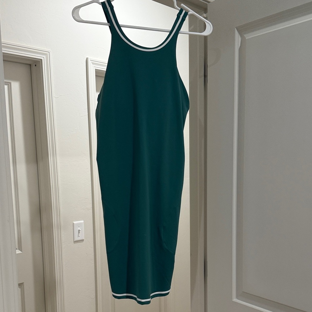 Vuori Asymmetrical Dress in Teal Green